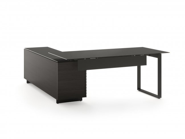 Corridor 6531 Charcoal Stained Ash L-Shaped Desk